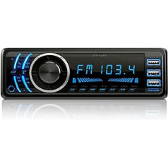 ELGAUS ES-MP870M universāls 1 DIN auto radio ar 3 USB slotiem, MP3, RDS, ID3, RGB, AUX, SD kartes slots, brīvroku funkcija, tālvadības pults