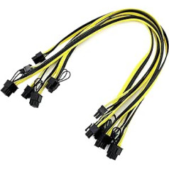 LeHang 6 x 6 pin PCI-E līdz 8 pin (6+2) PCI-E (vīrietis–vīrietis) GPU barošanas kabelis (50 cm) Nav iekļauta karte