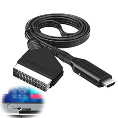 Nizirioo Scart-HDMI kabelis: viss vienā SCART-HDMI pārveidotājs, Scart-HDMI adapteris ar HDMI kabeli un Scart kabeli Full HD 1080P/720P video audio pārveidotājs HDTV STB VHS Xbox PS3 Sky DVD