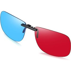 AoHeng Red Blue 3D Anaglyph Glasses Clip for Movies or PC Games Red/Cyan 3D Glasses for Glasses Wearers