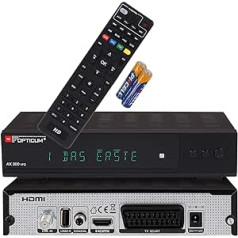 RED OPTICUM AX 300 VFD satelīta uztvērējs I digitālais satelīta uztvērējs HD-TV ar burtciparu displeju - DVB-S2 - HDMI - SCART - USB 2.0 - koaksiālais audio I 12 V barošanas avots Ideāli piemērots kempingiem