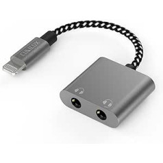 Cubilux Lightning to 2-Way Audio Splitter [MFi Certified] Lightning to Dual 3.5 mm Aux Splitter for Two Headphones, 3.5 mm Y Jack Adapter Cable for iPhone iPad