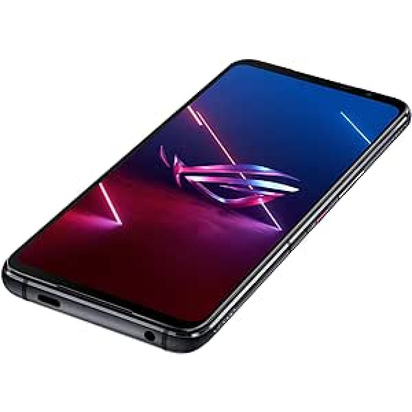 ASUS ROG Phone 5s 5G viedtālrunis (17,2 cm (6,78 collas) FullHD+ 144 Hz AMOLED displejs, 64 MP trīskāršā kamera, Snapdragon 888+, 16 GB RAM, 512 GB atmiņa) Melns