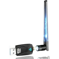 1300 Mbit/s WLAN zibatmiņa: 5,8 G/2,4 G divjoslu USB WLAN zibatmiņa personālajam datoram, USB 3.0 WLAN adapteris personālajam datoram, 802.11ac WLAN USB adapteris, 5 dBi WiFi antenas dators, WLAN zibatmiņa personālajam datoram Windows 10/8