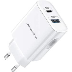 Avoalre USB C+ A lādētājs 2 portu ātrais lādētājs 20 W iPhone lādētājs USB barošanas avoti mobilajiem tālruņiem, strāvas padeve, Samsung/iPhone14/13/12/11/11 Pro/12mini/SE 2020/Max/XR/XS max/X/ 8/8plus