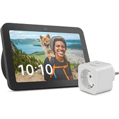 Echo Show 8 (3. Gen., 2023) | Anthrazit + Sengled Smart Plug, Funktionert mit Alexa - Smart Home-Einsteigerpaket