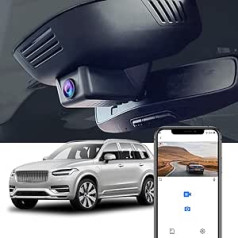 Fitcamx Dash Cam 4K Piemērots Volvo XC90 2023 2024 B5 B6 T8, integrēts OEM Dash Cam Car UHD 2160P video, cilpas ierakstīšana, WiFi un lietotne, G sensors, tuvredzība, Plug & Play, WDR automašīnas kamera, 64 GB karte