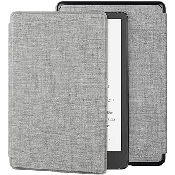 Foluu Kindle Paperwhite futrālis (11. paaudze — 2021. gads), plāns, viegls viedais PU vāciņš, magnētisks automātiskās miega/pamošanās funkcijas magnētiskais korpuss Kindle Paperwhite 2021, pelēks