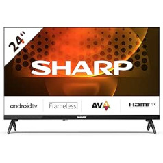 SHARP 24FH6EA HD gatavs bezrāmju Android televizors 60 cm (24 collas), 3 x HDMI, 2 x USB, Dolby Digital, Active Motion 400