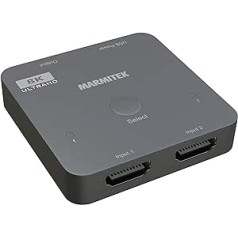 HDMI 2.1 slēdzis - Marmitek AS28 - 8K HDMI slēdzis - 4K 120 Hz - HDR - 2 ieslēgts / 1 izslēgts - HDMI slēdzis 4K 120 Hz - 48 Gbps - VRR - ALLM - Dolby Digital - HDCP 2.3/2.2/1.4 - Automātiska pārslēgšana