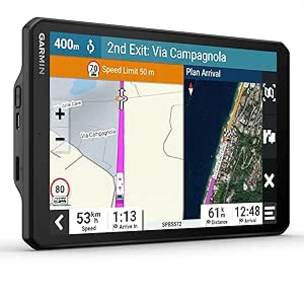 Garmin Camper 1095 MT-D EU — 10 collu (25,7 cm) displejs dzīvojamajām mājām/furgoniem, iepriekš instalētas 3D kartes Eiropai un Dienvidāfrikai, reāllaika satiksmes informācija, kempinga datu bāze