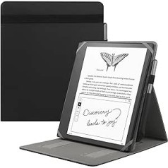 HoYiXi Universal Case for 10.2 Inch Introducing Kindle Scribe 1st Generation 2022 Release / 10.3 Inch Kobo Elipsa Ereader 2021 Foldable Vertical Flip Stand Protective Case with Pen Holder - Black