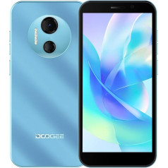 DOOGEE Android 12 viedtālrunis bez līguma X97 PRO, Helio G25 astoņkodolu 4 GB+64 GB, 4200 mAh akumulators, 12 MP dubultā kamera, 6,0 collu HD+ mobilais tālrunis, divas SIM kartes + SD (3 karšu slots), NFC GPS sejas atbloķēšana, zils