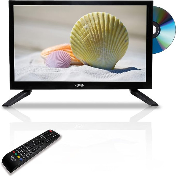 XORO HTC 1949 V2 — 18,5 collu (47 cm) LCD HD televizors ar HDTV trīskāršu uztvērēju, slota DVD atskaņotāju, USB 2.0 multivides atskaņotāju, CI+ slotu, 12 V savienojumu, melns