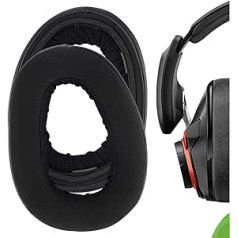 Geekria Comfort hibrīda velūra ausu spilventiņi Sennheiser GSP 600, GSP 670, GSP 500 profesionālajām spēļu austiņām ausu spilventiņi, austiņu ausu spilventiņu rezerves daļas (melnas)