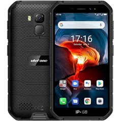 Ulefone Armor X7 PRO (2020), Android 10 āra viedtālrunis bez līguma, četrkodolu 4 GB + 32 GB, IP68 izturīgs mobilais tālrunis, 13 MP zemūdens fotografēšana, 4000 mAh akumulators, NFC / divu SIM kartu / sejas atbloķēšana, melns