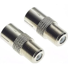 F Type Female to TV Coaxial Female - Nickel Plated Brass Body Male Female Adapter Coaxial Cable Antenna Camping Connector F Pin Plug Plug - 2 Pack