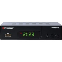 RED OPTICUM AX C100 HD Kabelreceiver I Digitaler Kabel-Receiver HD ar LED displeju - EPG - HDMI - USB - SCART - Koaksiālais audio I Stromsparender uztvērējs Kabelfernsehen I DVB-C uztvērējs schwarz