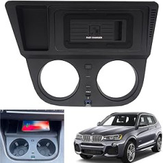 AutoQi QI bezvadu mobilā telefona lādētājs BMW X3 F25 LCI X4 F26 2014.-2017.g.