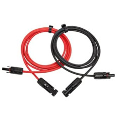 RSE saules kabeļa pagarinājuma kabelis sarkans melns 4 mm² vai 6 mm² saderīgs ar MC4 spraudni saules spraudnis, 2 x 10 m 6 mm²