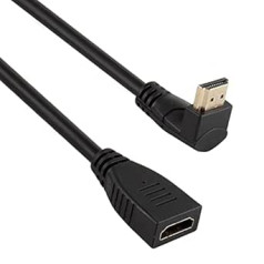 Herfair 8K HDMI pagarinātāja kabelis, 8K HDMI 90 grādu leņķis, vīrišķais-sievietes HDMI 2.1 kabelis 48 Gb/s ar 8K 60 Hz video un 3D HDR televizoram/Xbox/PS4/PS5 (0,6 m) (vīriešu/sievietēm)