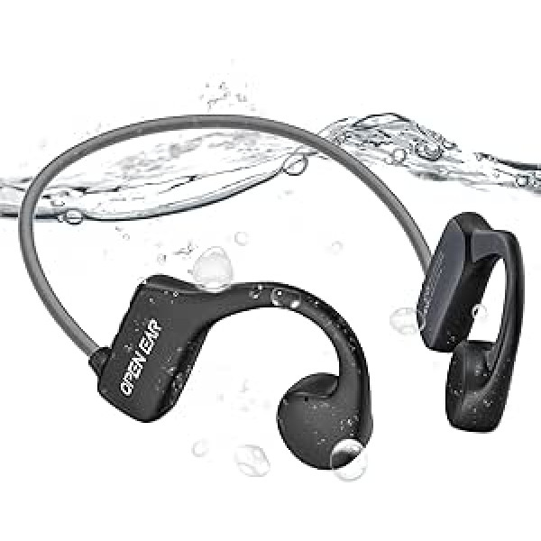 TELNP Waterproof Headphones Swimming Bone Sound Headphones Bluetooth 5.3 Swimming Headphones, IPX8 Underwater Headphones Swimming, Open Ear Swimming Headset with 32G Memory MP3 Play