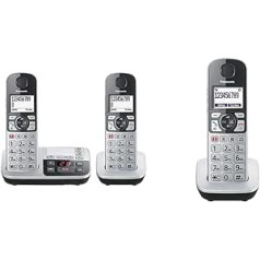 Panasonic KX-TGE522GS DECT Senior Phone with Emergency Call (Large Button Phone with Answering Machine, Cordless, Phone Duo) Silver/Black & KX-TGQ500GS Senior Phone (DECT IP Phone) Silver