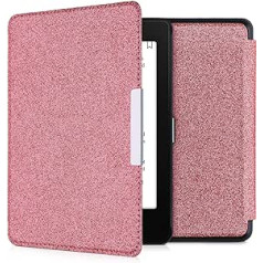 kwmobile Flip Case, kas ir saderīgs ar Amazon Kindle Paperwhite (10. paaudze — 2018. gads) — Case e Reader — Glitter Plain Pink