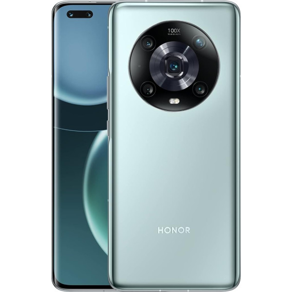 HONOR Magic4 Pro Android viedtālrunis, 6,81 collas mobilais tālrunis, 8+256 GB, 120 Hz, divas SIM kartes ar 50 MP trīskāršu kameru, ciāna