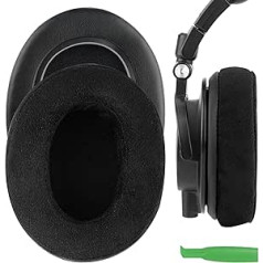 Geekria Comfort Micro zamšādas rezerves ausu spilventiņi, kas saderīgi ar Audio-Technica ATH M50, M50X, M50S, M50cwh, M50xBT2, M45, M35, M30, M20 austiņu ausu spilventiņiem, ausu spilventiņu rezerves daļām (melnas)