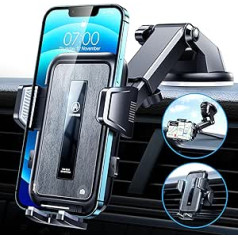 VANMASS 2023【True Military Class】 Mobile Phone Holder Car 【Bombproof Ver. CTVK61 Suction Cup & Clip】Universal Mobile Phone Holder Car Dashboard Disc Ventilation for iPhone 15 Pro Max/14/13 Samsung S23