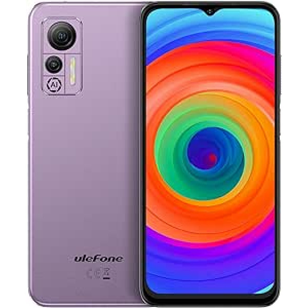 Ulefone Android 12 4G viedtālrunis bez līguma 14. piezīmes (64 GB), 3 karšu slots, četrkodolu 4 GB + 64 GB, divu SIM kartu mobilais tālrunis, 6,52 collu HD+, 8 MP + 13 MP kamera, 4500 mAh akumulators, sejas atbloķēšanas GPS violets