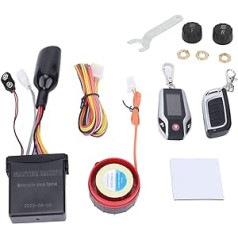2 Way Car Security System, Motorcycle Alarm System, Anti-Theft, Multifunction, Waterproof, Automatic Locking, 12V, Universal for Off-Road Electric Vehicles (with Tyre Pressure Gauge)