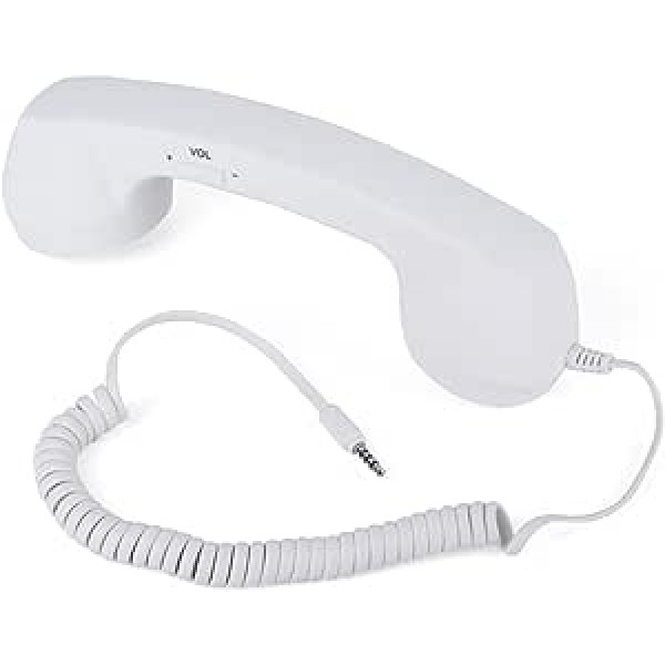 Austiņas — Anti-Radiation Vintage vadu tālruņa 3,5 mm mobilā tālruņa klausule ar mikrofonu iPhone tālrunim (balts)