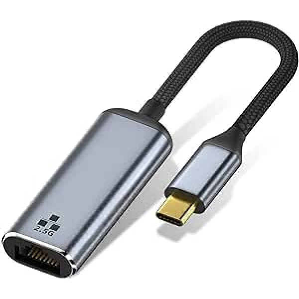 Yunseity USB C uz Ethernet adapteris 10 100 1000 2500 Mbps, C tipa USB uz RJ45 2,5 G Gigabit Ethernet LAN tīkla adapteris operētājsistēmai Windows, Android, OS, Linux