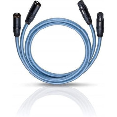 OEHLBACH XXL Series 2 X augstākās klases audio kabelis ar XLR savienotāju (ražots Vācijā, HPOCC, CD atskaņotājam, priekš/barošanas pastiprinātājam) - 2 x 2 m zils
