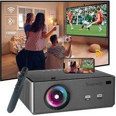 1080p vietējais mini projektors 4K, 15 000 lūmenu, 270 collu lielā ekrāna projektors, 4K atbalsta mājas kinozāli, kas atspoguļo Bluetooth un HDMI