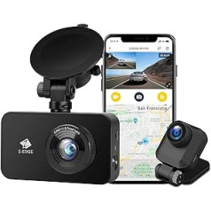 Z-Edge WiFi Dual Dash Cam 2K 1440P priekšējā kamera un FHD 1080P aizmugurējā kamera, 2,7 collu LCD ekrāns, cilpas ierakstīšana, WDR, G sensors, stāvvietas režīms [2023. gada jaunināšanas versija]