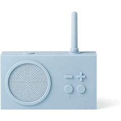 Lexon TYKHO 3 pārnēsājamais Bluetooth skaļrunis ar FM radio, ūdensizturīgu un uzlādējamu akumulatoru — gaiši zils