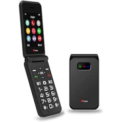 TTfone TT760 salokāms tālrunis 4G ar lielām pogām senioriem un avārijas pogu — atbloķēts pamata mobilais tālrunis (melns, ar USB kabeli)