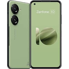 Asus Zenfone 10 viedtālrunis (5,9 collu AMOLED displejs, 50 MP dubultā kamera, 4300 mAh akumulators, Android 13.0, Snapdragon 8 Gen 2, IP68, 8 GB RAM, 256 GB atmiņa) Aurora Green