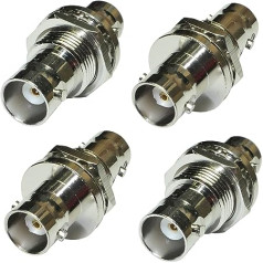 Aerzetix 4 x Connector Plug Adapter Connector Coupler BNC vernickelt