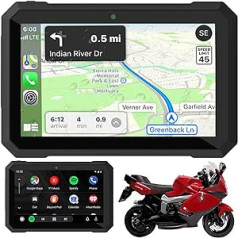 SUYWEYER motociklu Carplay un Android automašīnu pārnēsājama bezvadu GPS navigācija 7 collu IPX7 ūdensizturīgs skārienekrāns 5G Dual Bluetooth