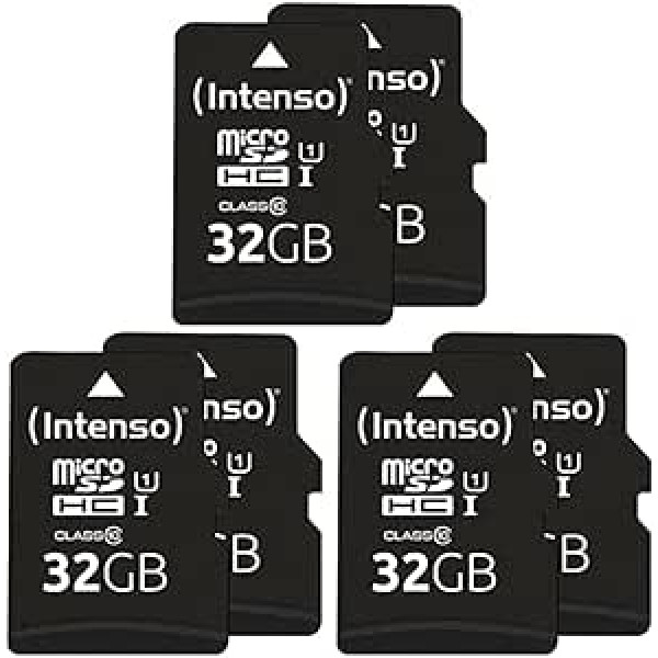 Intenso Premium microSDHC 2x32GB 10. klases UHS-I atmiņas karte ar SD adapteri (līdz 90 MB/s) Melnā komplektā 3