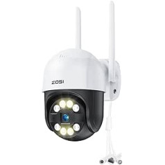 ZOSI C289 2K panorāma/noliecama āra novērošanas kamera, WiFi, 355°/140° grozāma, 3MP IP kamera ar spraudni, automātiska izsekošana, divvirzienu audio