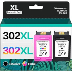 WCOLORZONE 302XL tintes kasetņu nomaiņa HP 302 printeru kasetnēm Multipack for Envy 4520 4522 4524 4525 4527 Officejet 3830 3831 3833 5220 5230 DeskJet 23 30 6 3 3 1 10 an