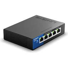 Linksys LGS105-EU 5-Port Unmanaged Gigabit-Netzwerk-Switch – Ethernet-Switch/Hub mit Metallgehäuse, Splitter – Platzierung an der Wand oder auf dem Schreibtisch im Büro oder zu Hause, Plug-and-Play