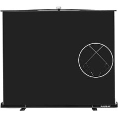 Easy Setup: RAUBAY 200 cm x 190 cm Folding Black Background, Portable, Extendable Panel Photo Background with Stand for Video Conference, Photo Studio, Streaming..