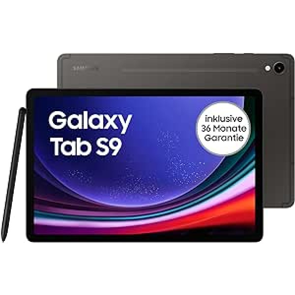 Samsung Galaxy Tab S9 Android planšetdators, Wi-Fi, 128GB/8GB RAM, MicroSD kartes slots, komplektā S Pen, Simlock bezmaksas bez līguma, grafīts