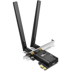 TP-Link Archer TX55E AX3000 Wi-Fi 6 Bluetooth 5.2 PCIe Adapter, Max 2402 Mbps 5 GHz and Max 574 Mbps 2.4 GHz, WPA3 Encryption Standard, MU-MIMO, Supports Windows 11/10 (64-bit) Only